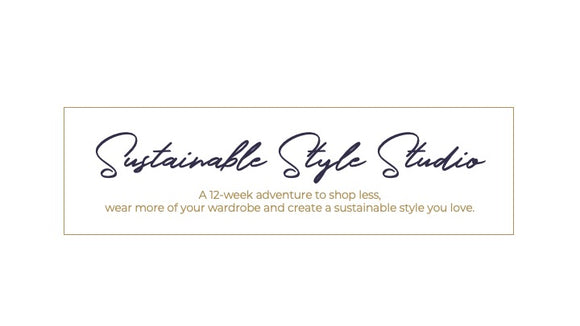 This shows the logo for Sustainable Style Studio, an online style course for those who want to be more sustainable and create a wardrobe they love.