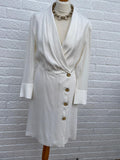 Massimo Dutti BNWT New Ivory Button Up Wrap Dress Size UK 12