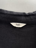 Hush Linen Mix Black Button Up Midi Length Sleeveless Dress Size UK 14