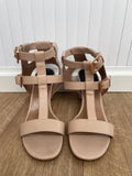 Laurence Dacade Block Heel Nude Leather Sandals Size UK 7
