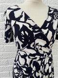 Planet Navy/ White Floral Dress Size UK 10
