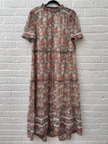 ME+EM William Morris Peony Print Maxi Dress Green/ Red Size UK 16