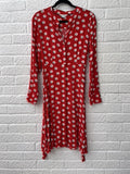 Boden Red Spotty Belted Shirt Dress Size 10