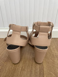 Laurence Dacade Block Heel Nude Leather Sandals Size UK 7