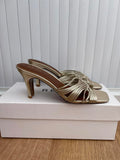 Reiss Harriet Mule Gold Heeled Shoes Size UK 4 EUR 37
