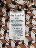 Dea Kudibal Santena Brown Print Silk Stretch Top Size XL