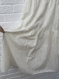 Zara New Ivory Midi Length Textured Dress Size Medium
