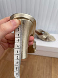 Reiss Harriet Mule Gold Heeled Shoes Size UK 4 EUR 37