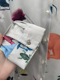 Vilagallo Grey Print Shirt Size 20
