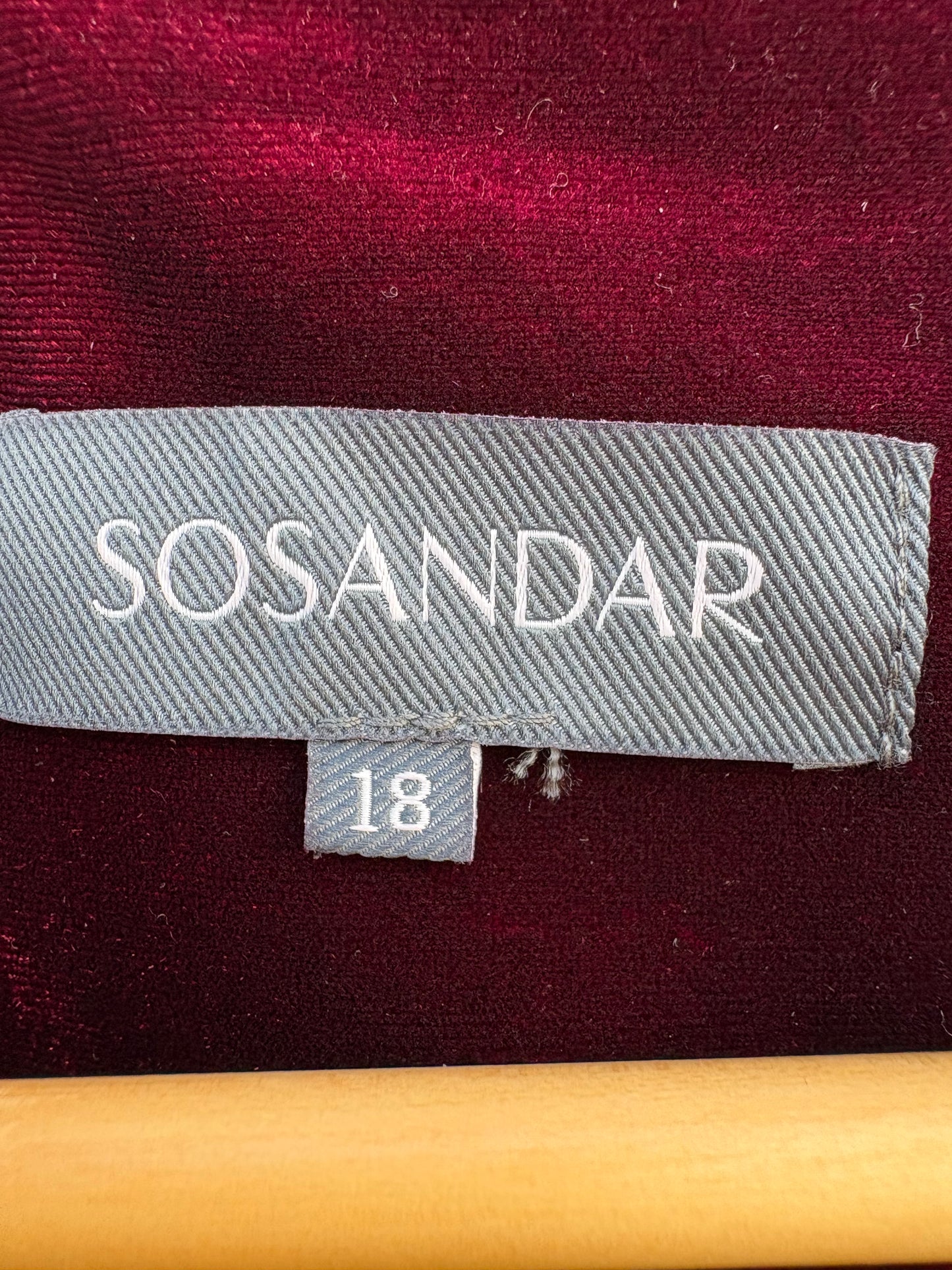 Sosandar Velvet Shirt Size 18