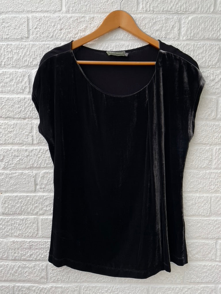 Mint Velvet Silk Blend Velvet Top Size 16