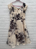 Chi Chi New Cream/ Black Knee Length Fit & Flare Dress Size UK 16