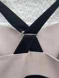 Karen Millen Pink/ Black Knee Length Fitted Dress Size UK 16