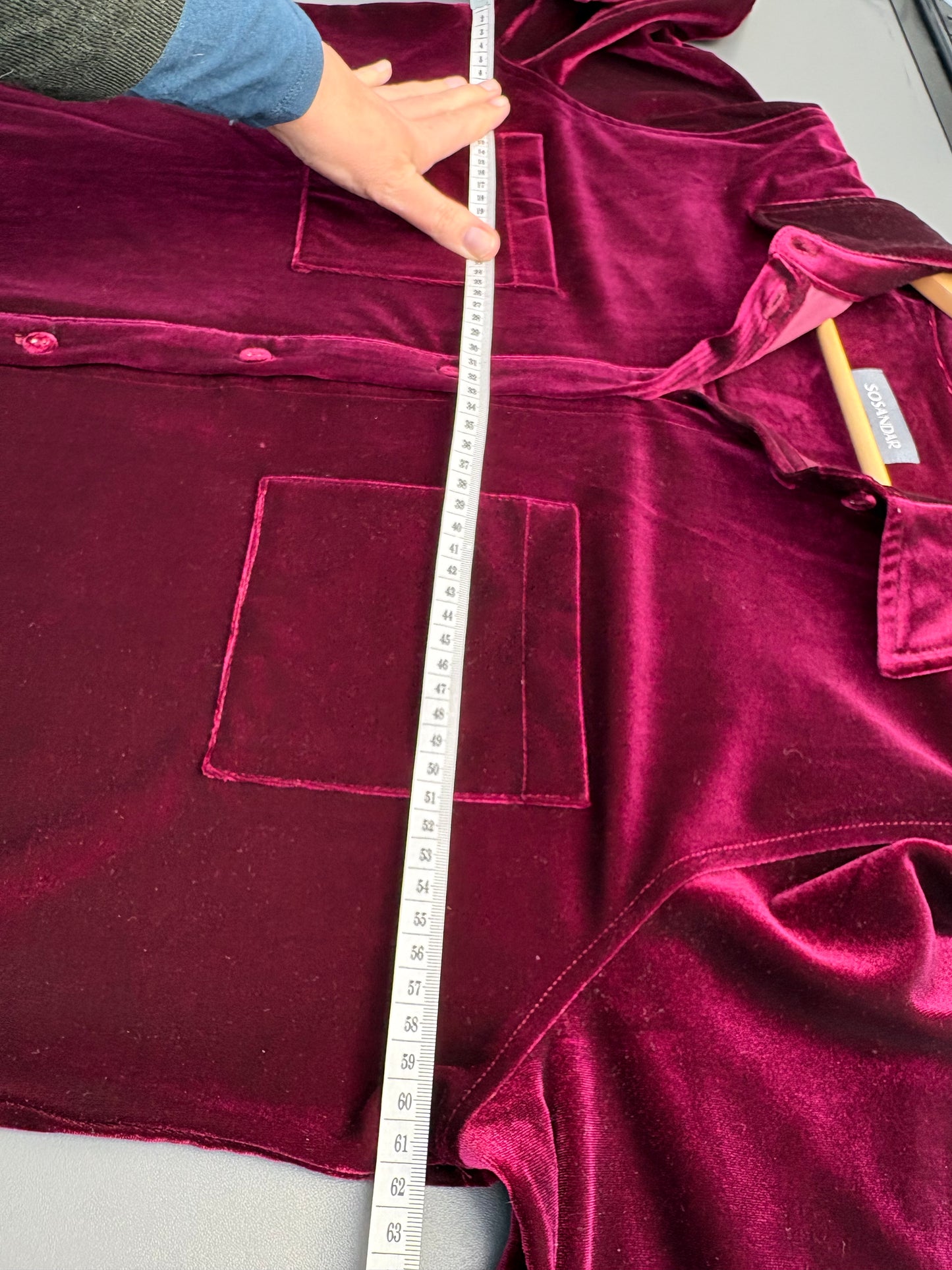 Sosandar Velvet Shirt Size 18