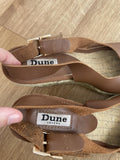 Dune Tan Leather Wedge Heel Sandals Size UK 5