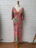 Diane Von Furstenberg Pink Silk Wrap Dress Size UK 18