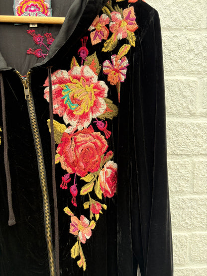 Johnny Was Silk Blend Velvet Jacket Size XL