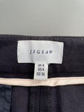 Jigsaw Smart Black Straight Leg Stretch Trousers Size UK 8