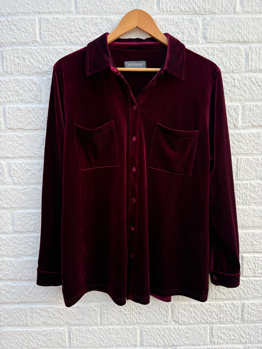 Sosandar Velvet Shirt Size 18