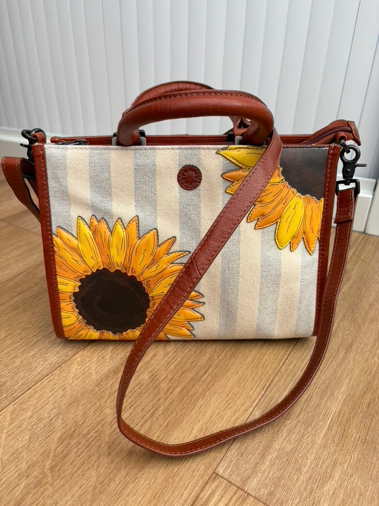 Yoshi Leather & Canvas Sunflower Bag