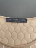 Alexander McQueen Peach/ Cream Honeycomb Fit & Flare Dress Size XXL