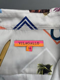 Vilagallo Grey Print Shirt Size 20