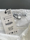 Zara New Ivory Midi Length Textured Dress Size Medium