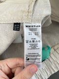 Whistles Barrel Leg Cropped Linen Trousers Size 16