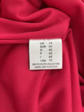 Gina Bacconi Knee Length Pink Stretch Dress Size UK 14