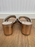 By Moda (Moda In Pelle) Metallic Strappy Block Heel Sandals Size UK 6