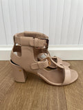 Laurence Dacade Block Heel Nude Leather Sandals Size UK 7