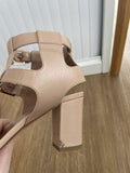 Laurence Dacade Block Heel Nude Leather Sandals Size UK 7
