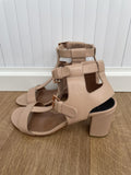 Laurence Dacade Block Heel Nude Leather Sandals Size UK 7