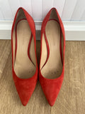 Jones London Red/ Orange Suede Pointed Toe Court Shoes Size UK 4 EUR 37