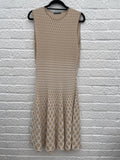 Alexander McQueen Peach/ Cream Honeycomb Fit & Flare Dress Size XXL