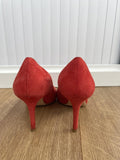 Jones London Red/ Orange Suede Pointed Toe Court Shoes Size UK 4 EUR 37