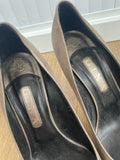 Gina London Gold Leather Round Toe High Heel Court Shoes Size UK 7.5
