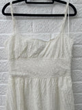 Zara New Ivory Midi Length Textured Dress Size Medium