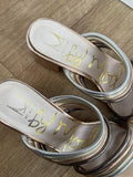By Moda (Moda In Pelle) Metallic Strappy Block Heel Sandals Size UK 6