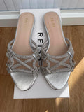 Reiss New Silver Sandals Size UK 4