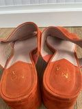 Moda In Pelle Orange Suede Block Heel Sandals Size UK 6