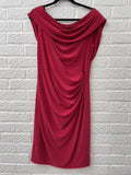 Gina Bacconi Knee Length Pink Stretch Dress Size UK 14