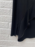 Donna Karan New York Black Stretch Knee Length Ruffle Shift Dress Size UK XL
