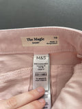 M&S New Pink Stretch Denim Shorts Size UK 10