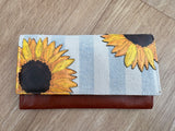 Yoshi Leather and Canvas Sunflower Purse
