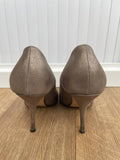 Gina London Gold Leather Round Toe High Heel Court Shoes Size UK 7.5