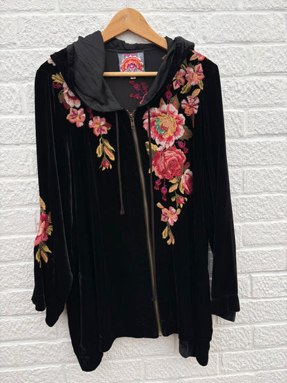 Johnny Was Silk Blend Velvet Jacket Size XL