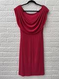 Gina Bacconi Knee Length Pink Stretch Dress Size UK 14