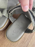 Carmela Sage Green Platform Leather Sandals Size UK 6