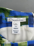 Oscar De La Renta Blue/ Green Shift Dress Size UK 18